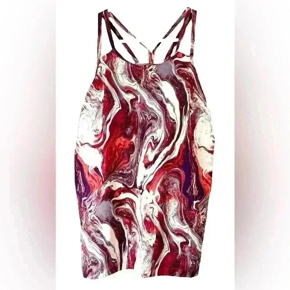 Patagonia Women’s Lattice Back Tank Size XS Marbled Design Great Condition!